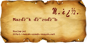 Mazák Özséb névjegykártya